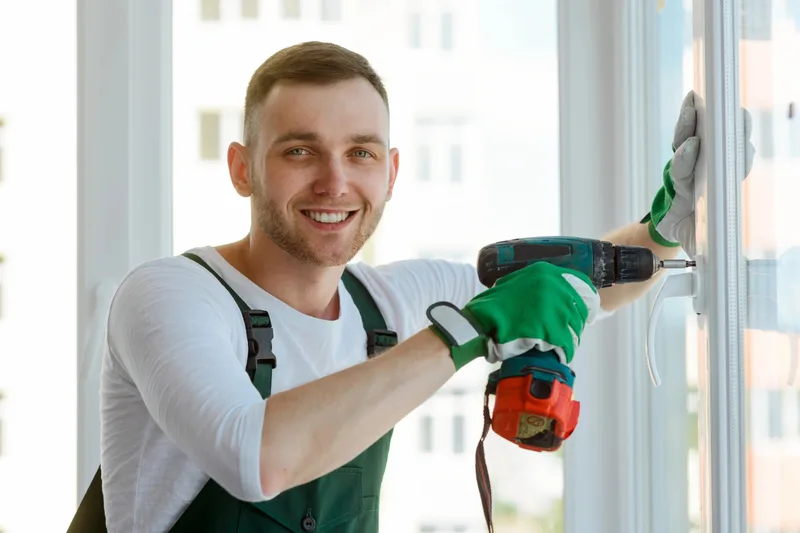 Vitrier professionnel au travail — Vitrier Courbevoie, Courbevoie